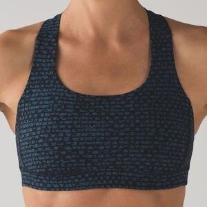 Lululemon Fast Lane Bra Shatter Weave Desert Teal